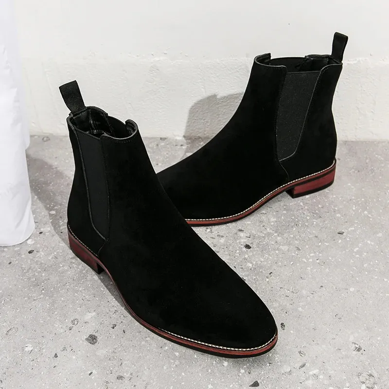 Chelsea boots heren high top business stijl met loopzool_voghion.com