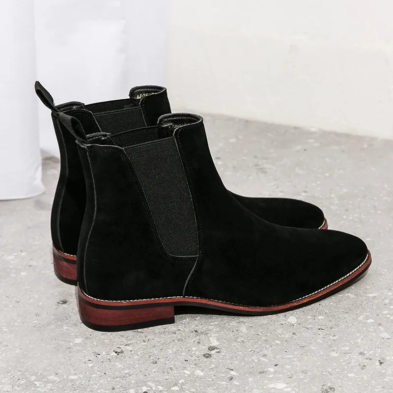 Chelsea boots heren high top business stijl met loopzool_voghion.com
