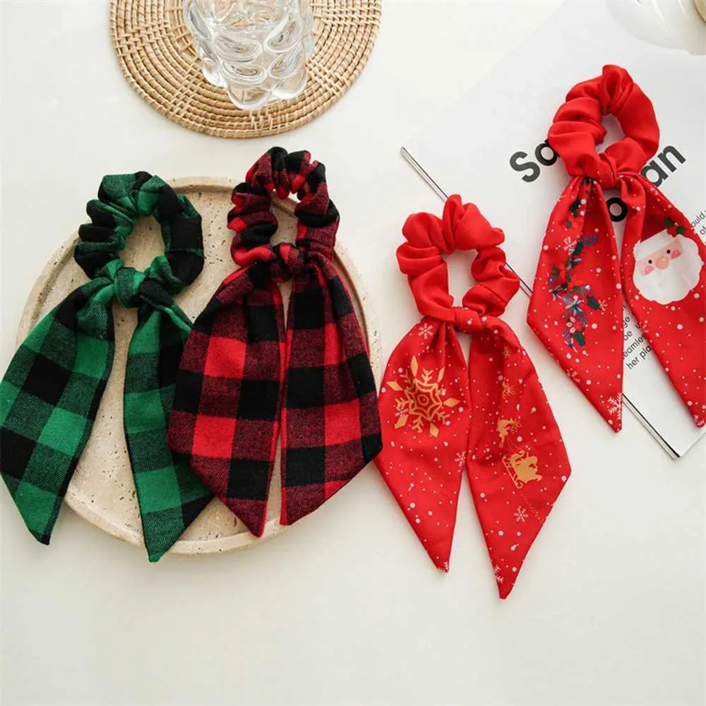 Ribbon For Hair Ties, Holiday Hair Accessories: Plaid Elastic Hair