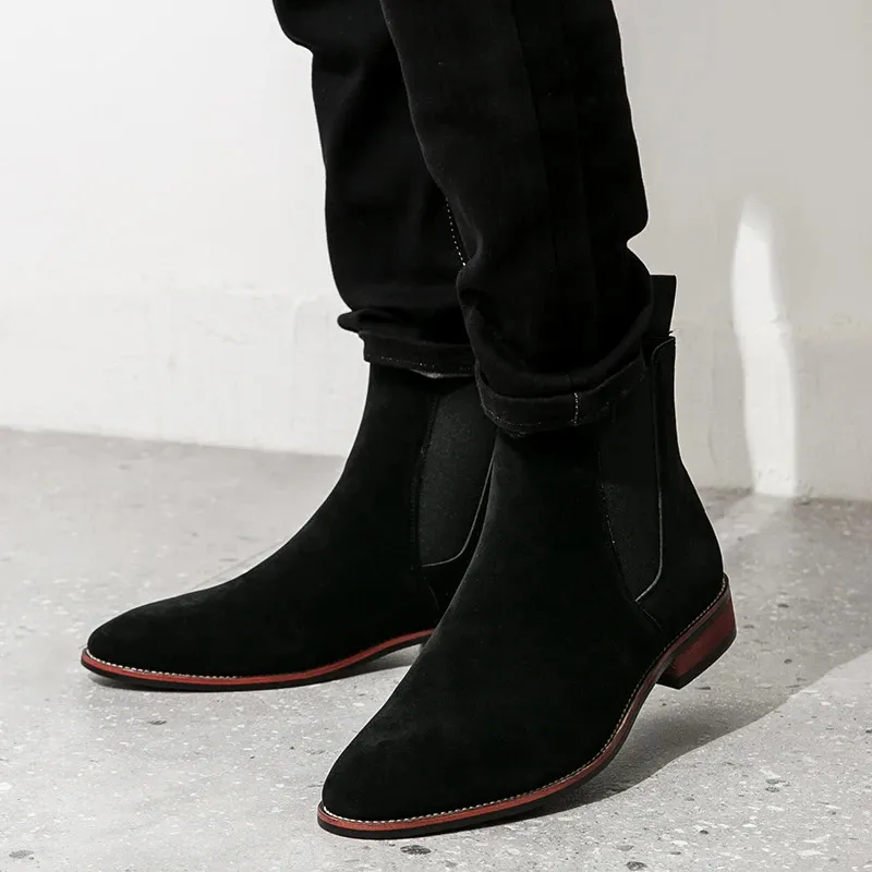 Chelsea boots heren high top business stijl met loopzool_voghion.com