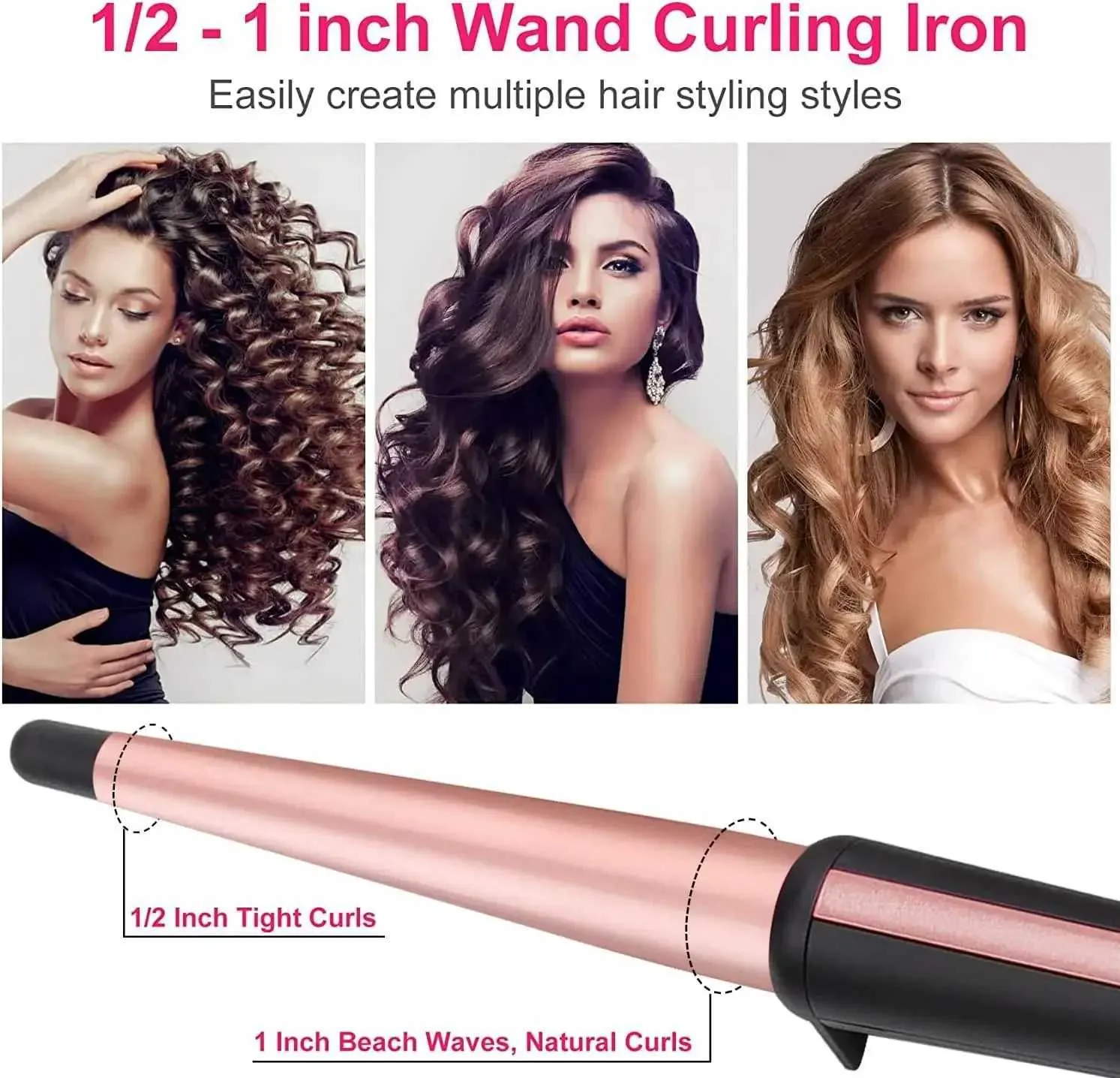 4-in-1 Auto Rotating Curling Iron & Straightener Set  display picture 1