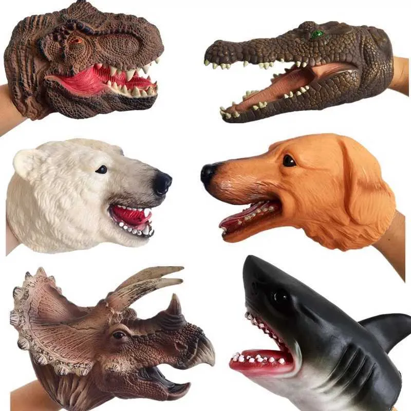 Set De 5 Títeres De Dedo De Dinosaurio De Goma Blanda | Realistas Y Flexibles | Ideal Para Teatro Y Juego Interactivo | Desarrolla La Motricidad Fina | +3 Años