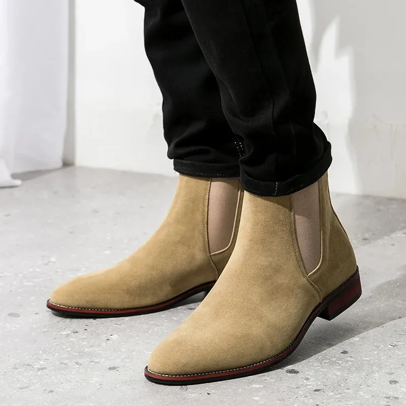 Chelsea boots heren high top business stijl met loopzool_voghion.com