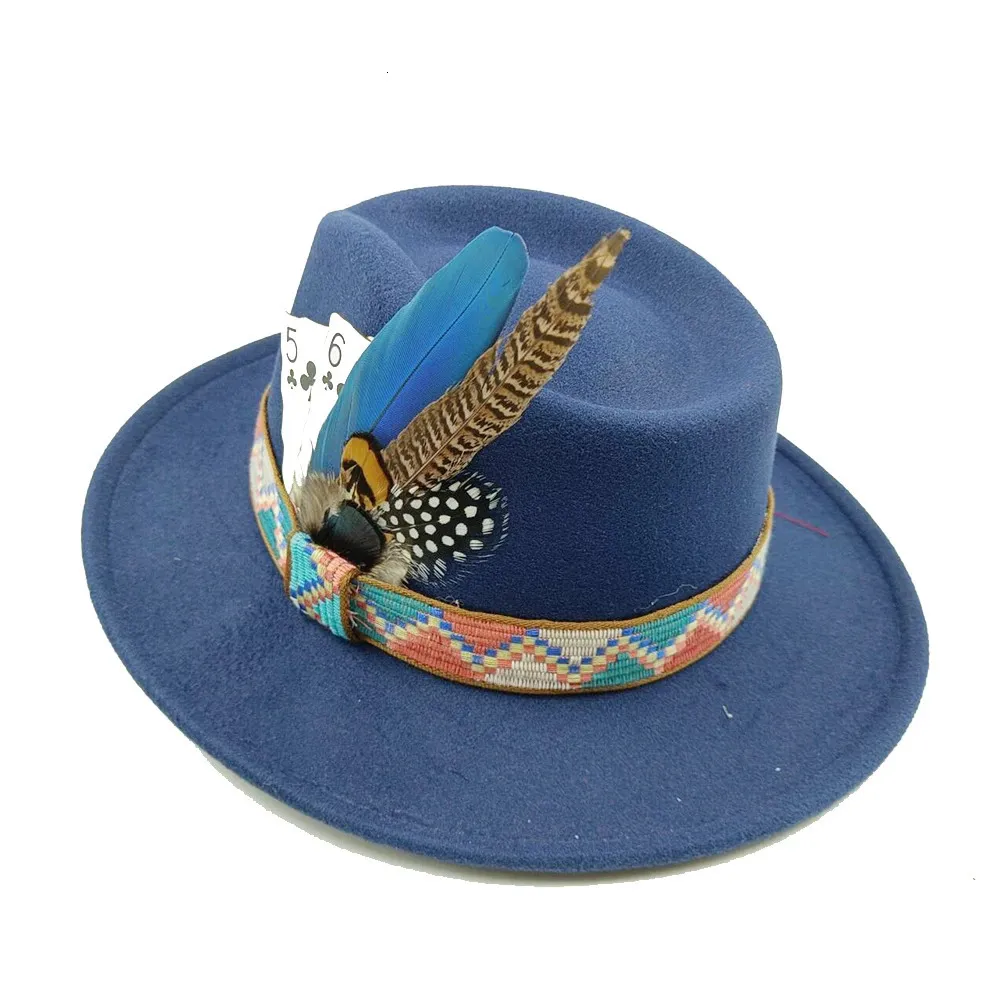 WIDE BRIM PANAMA WOOL FEATHER HAT Feather Nude Fedora Hat * Australian Wool * BJH023 – ByCila main image 4