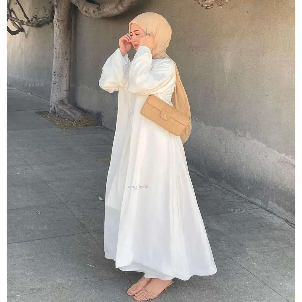 2-Piece Set: Eid Satin Abayas for Women, Dubai Open Abaya with Inner Dresses, Perfect for ah clothing Shop - 230131 2-Piece Set: Eid Satin Abayas for Women, Dubai Open Abaya with Inner Dresses, Perfect for ah clothing Shop - 230131
