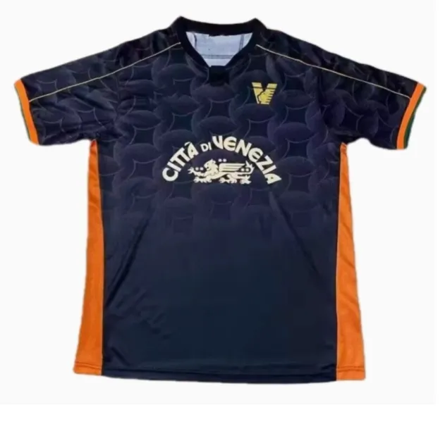 Venezia FC Black Soccer Kits Pre Match Home Black/Away White/Red 