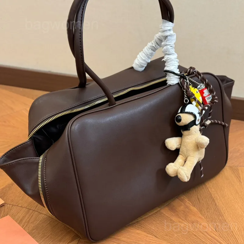Designer Cowhide Leather tote bags for women with Zipper Closure and Pendant Large Capacity Shoulder Bag for Women s Bowling and Briefcase Handbags