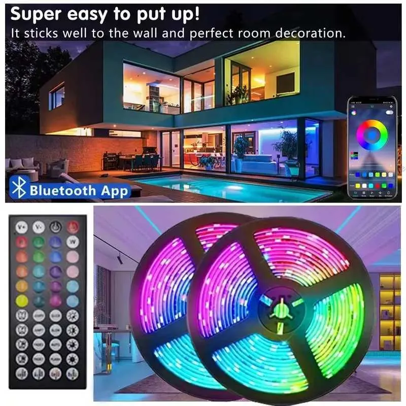 RGB LED Strip Lights Bluetooth 5050 USB 5V - 5M/10M Backlight Tape for ...