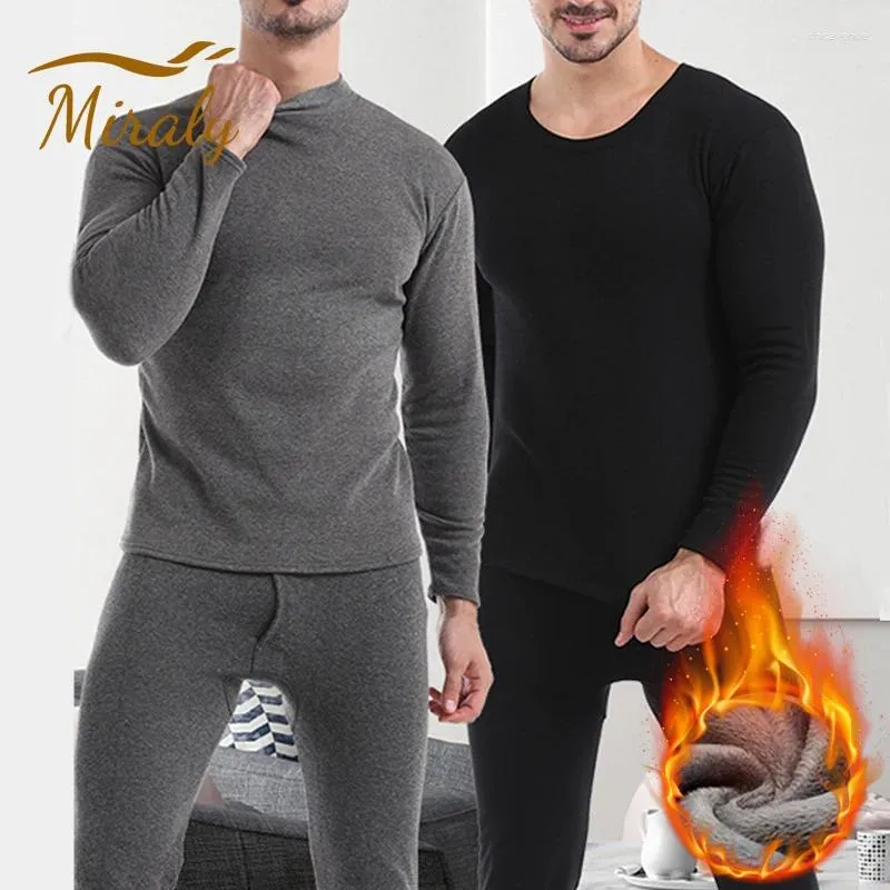 Set De Hombres De Ropa Interior Térmica Winter Warm Fleece Long