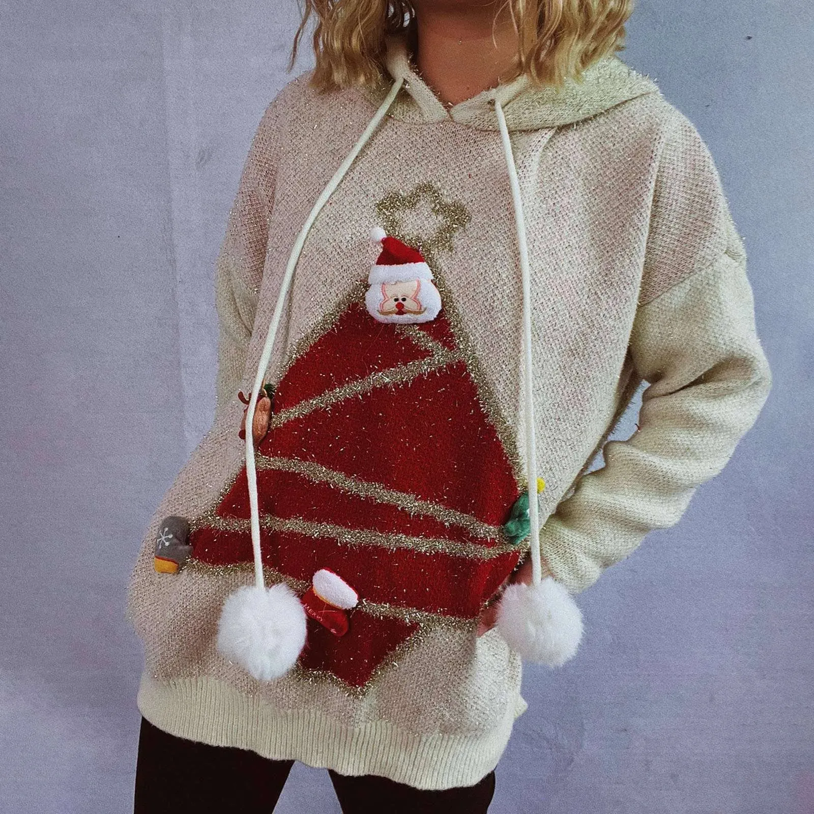 Christmas Sweaters Women: Matching Holiday Hooded Sweater, Plus