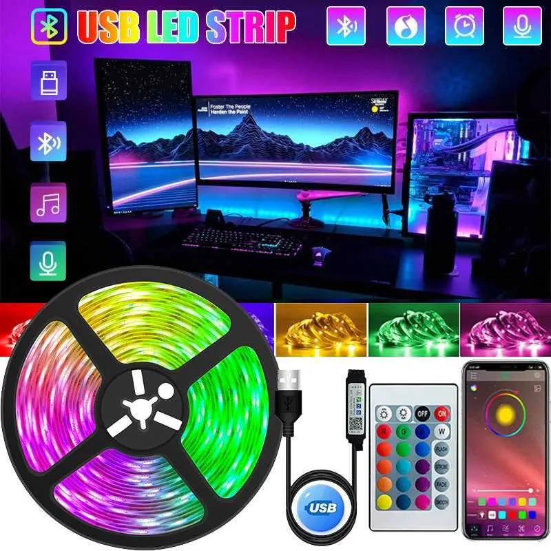 LX241023 USB LED Strip Lights 5050 RGB 16.4ft... From Casual_love_l ...