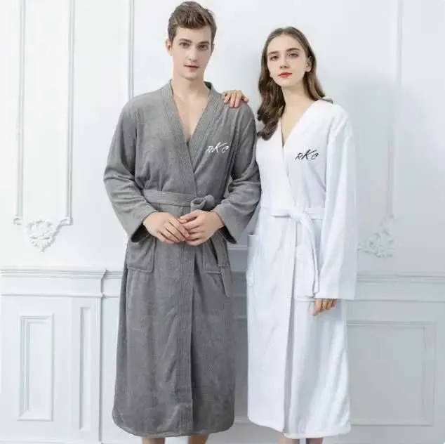 Personalized Loop Terry Cloth Bathrobe - Custom Printed for Weddings ...