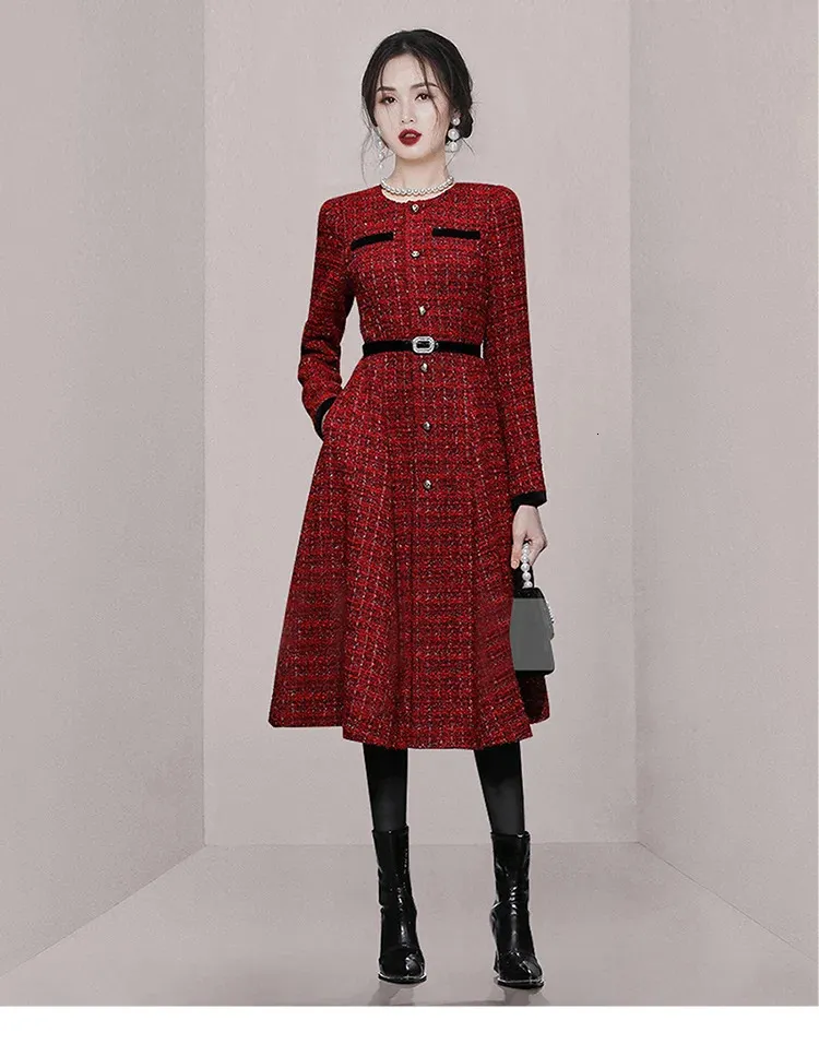 European Womens Small Long Sleeve Tweed Slim Midi Dress with Beaded O-Neck  and Rainbow Stripe Embroidery from Dhgate Basic & Casual Dresses - price  97.39