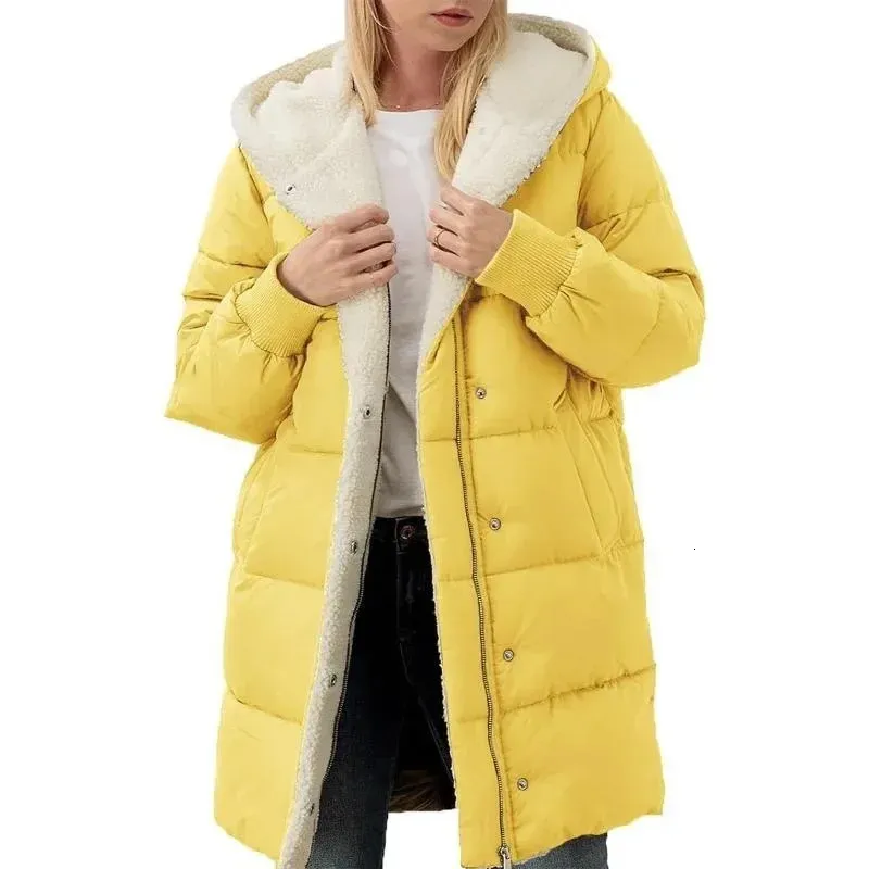 Parka D'hiver Réversible Femme - Double Face Polaire/coton, Capuche Fourrure, Chaude Et élégante Pour Extérieur