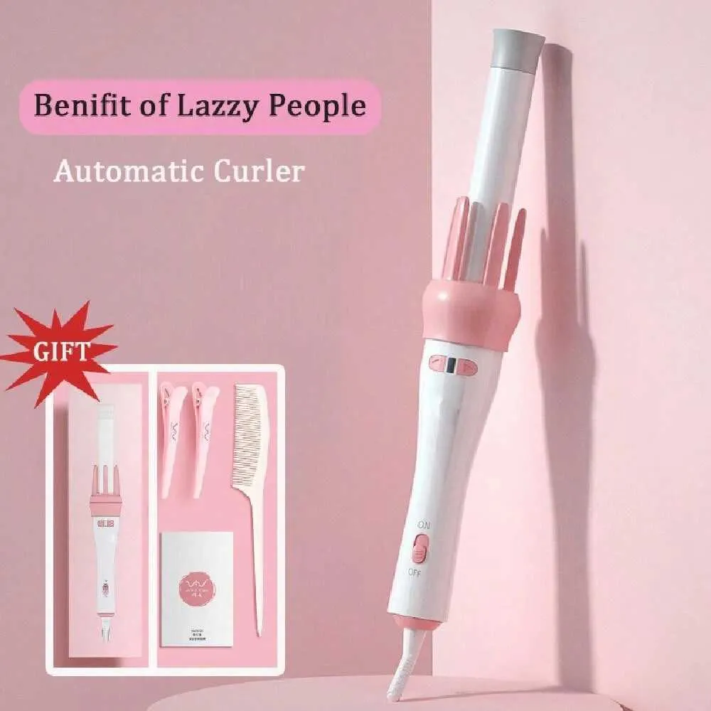 Ceramic Automatic Curling Iron - Rotating Barrel, Long Hair, Heatless ...