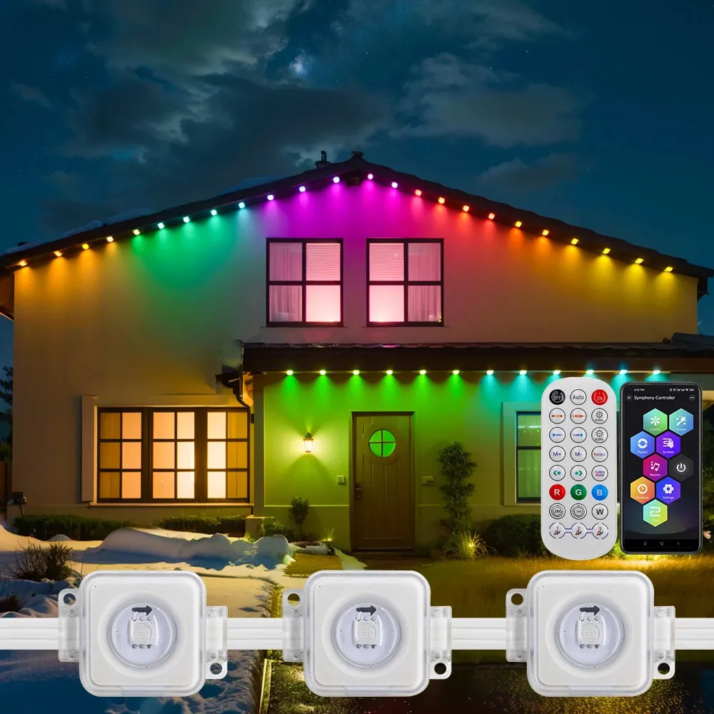 Smart Outdoor Eaves LED String Light Kit With Alexa Google Home