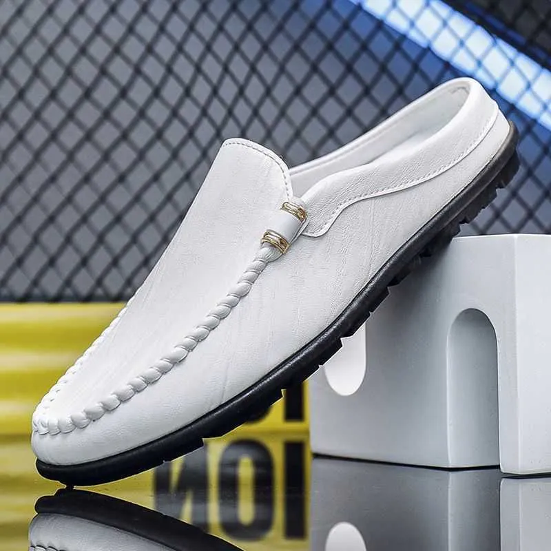 Save Big on Bulk Mens Leather Half Shoes Mens Tan Dress Loafers,  Lightweight Leather Half Slippers: Mens Casual Summer Shoes Breathable, No  Back Heel, - Main Image