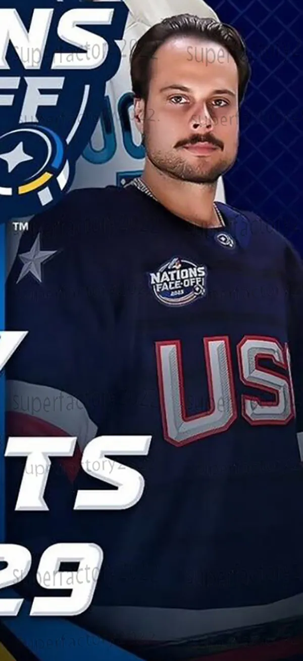 Nations Jack Eichel T Shirt Custom 2025 Four Nations Faceoffs