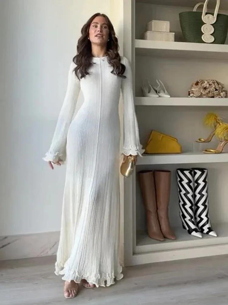 Womens Knitted Dress Solid Ruffle Long Sleeve... From Zara04, $24.35 In Bulk | DHgate.Com Womens Knitted Dress Solid Ruffle Long Sleeve... From Zara04, $24.35 In Bulk | DHgate.Com