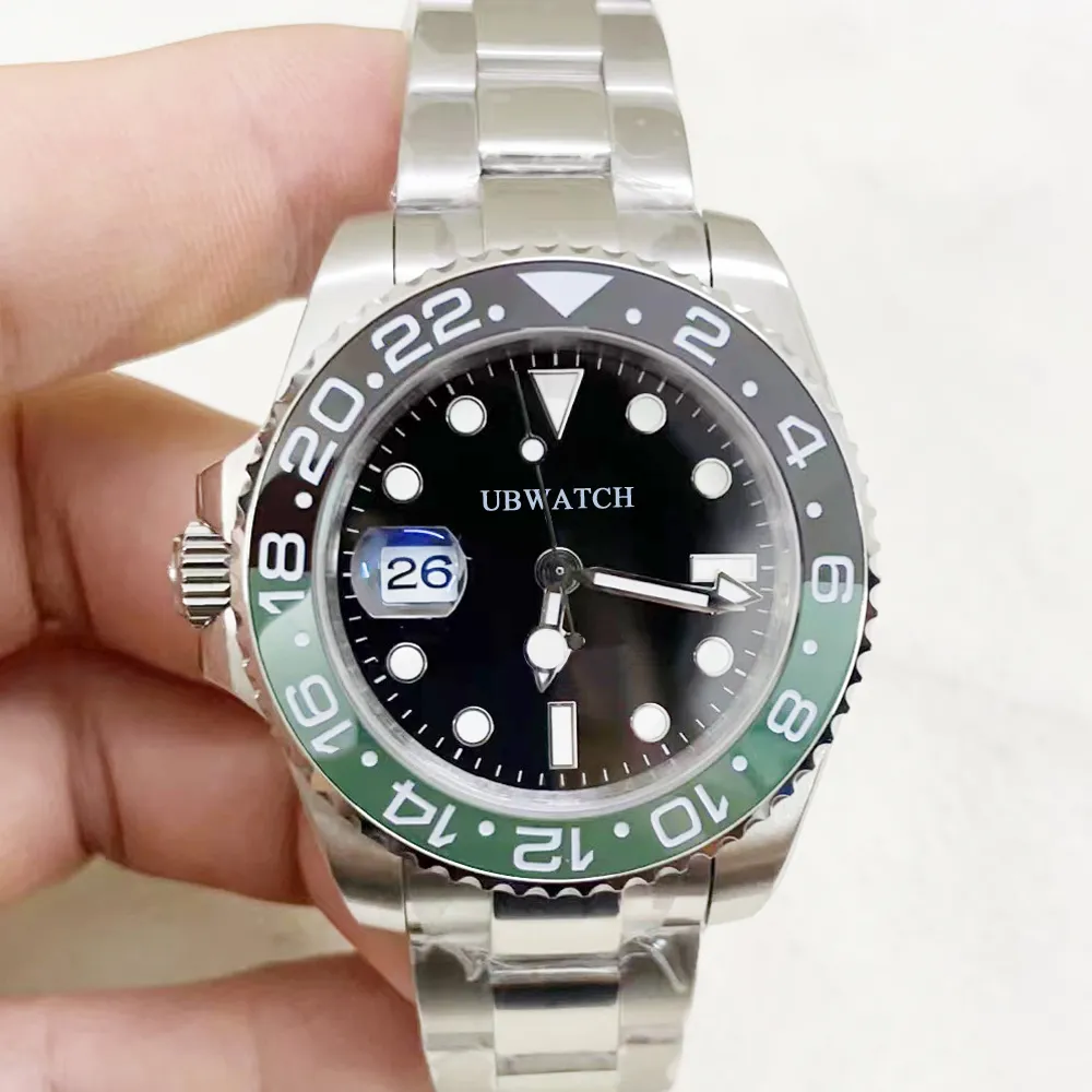 ST9 Mens Mechanical Automatic Watch Stainless Steel Black Case