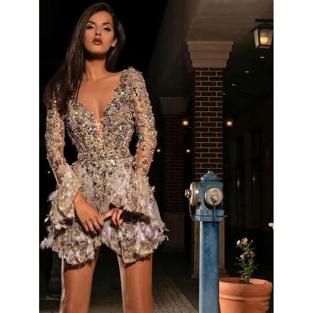 sequin tiered long sleeve tulle cocktail dress Plus Size Elegant Long Lantern Sleeve Midi Length Sequin Tulle Dresses