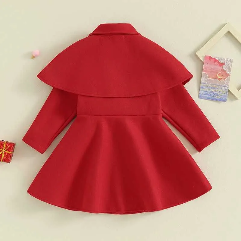 navy blue dress for baby girl Otqutp Kids Warm Winter Jackets Girls Dress Coat Lapel Wool Blend Long  Jackets with Pockets Belt Girls Winter Dress Coat for Children 2-6  Years(Brown,3-4 Years) main image 0
