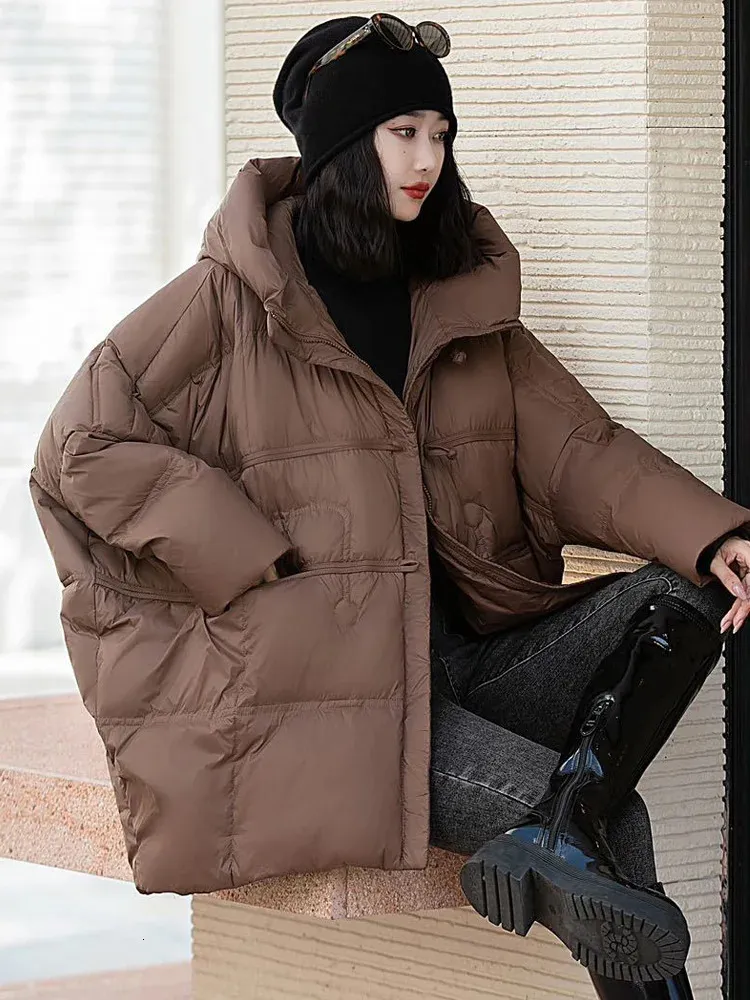 Janveny Womens 90% White Duck Down Jacket Hooded From Yujia02