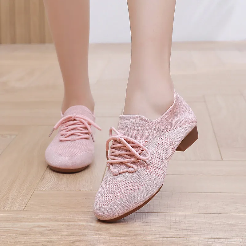 Ballroom Dance Flat Salsa Dance Shoes Diamond Studded Performer