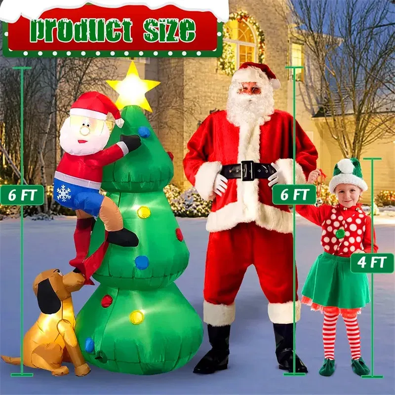 Easycomfort Albero Di Natale Gonfiabile Gigante 243cm Con Luci A Led E Babbo Natale 80781659 - Foto 4