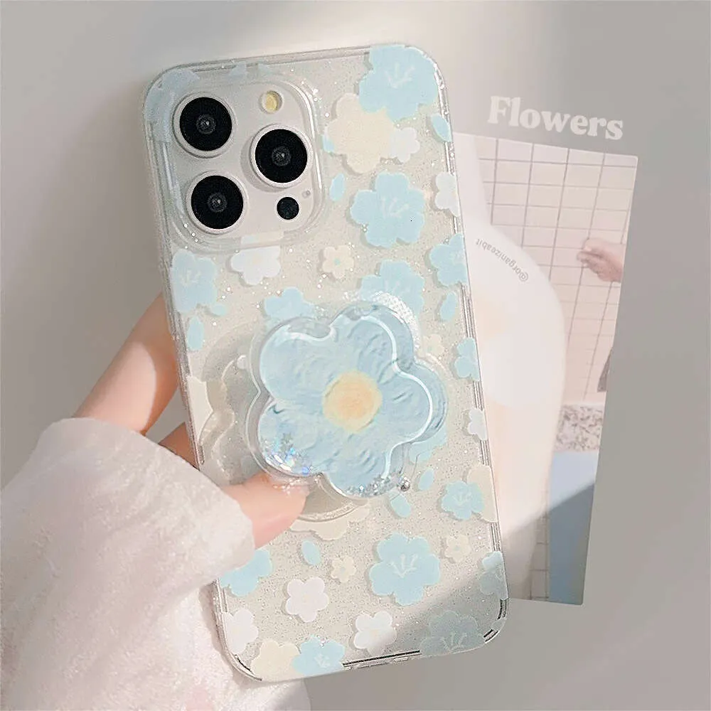 Custodia trasparente con fiore per iPhone 15 da 6,1 pollici