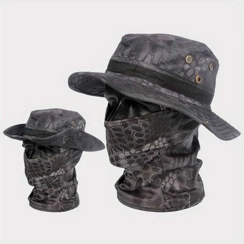 Camouflage Cooling Neck Gaiter Boonie Hat Set Breathable, Sun  Protection for Outdoor Sports