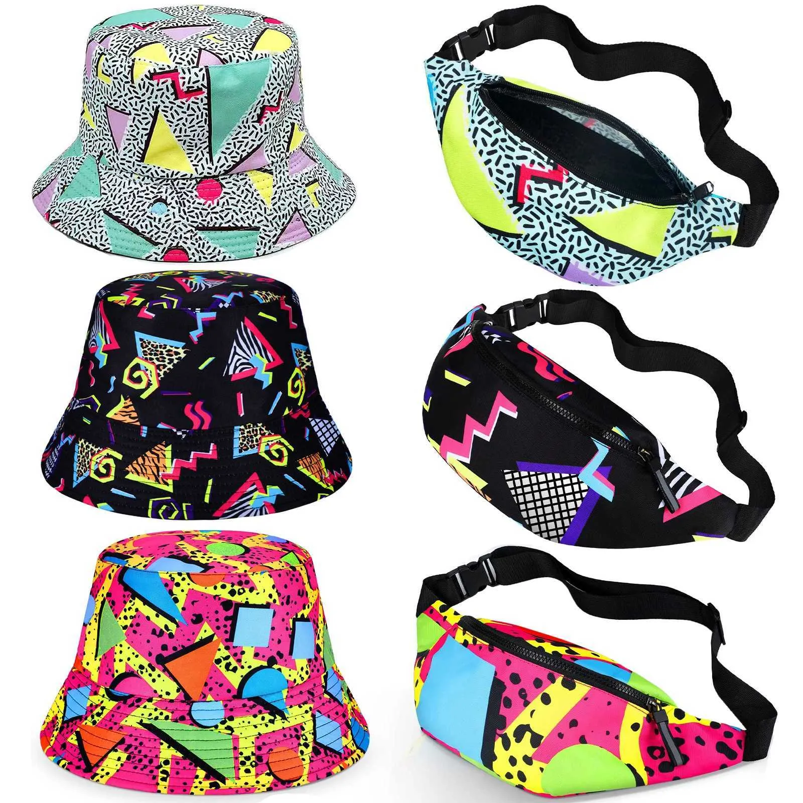 Men's Neon waist pack bag Set - of 80s