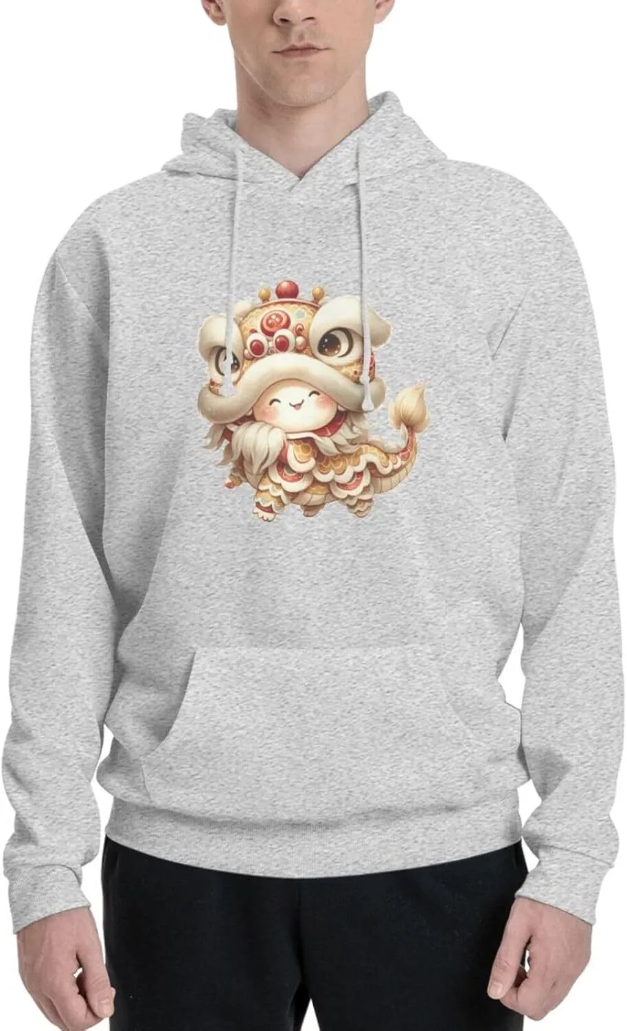 Hoodie For Mens Womens Funny Cartoon Chinese Dragon Print Hoodie