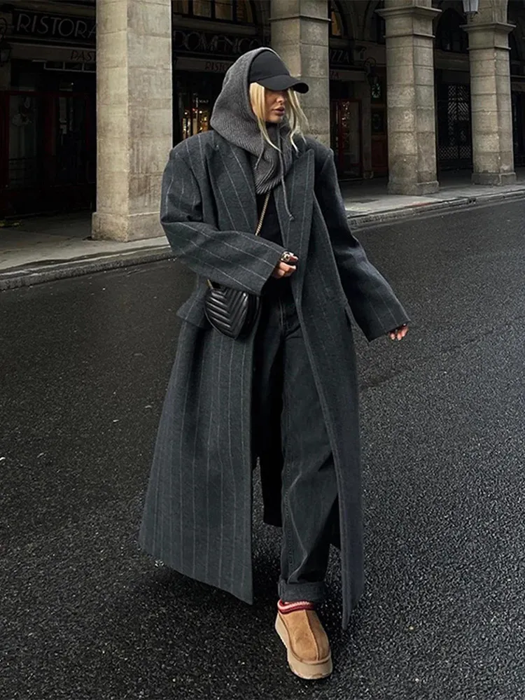 Vintage Inspired Maxi Wool Coat, Women's Wool Coat Women