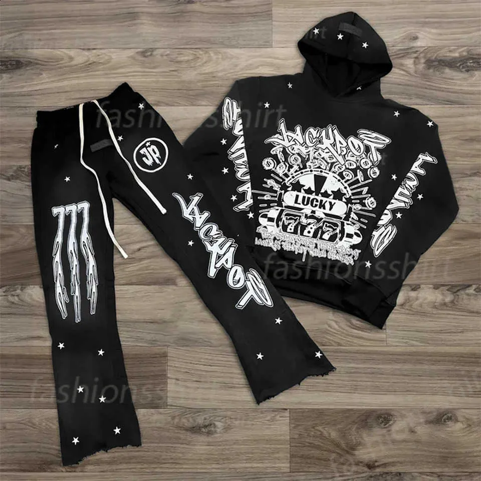 DHgate.com:Mens 3D Printed Hoodie Tracksuit Set - Casual