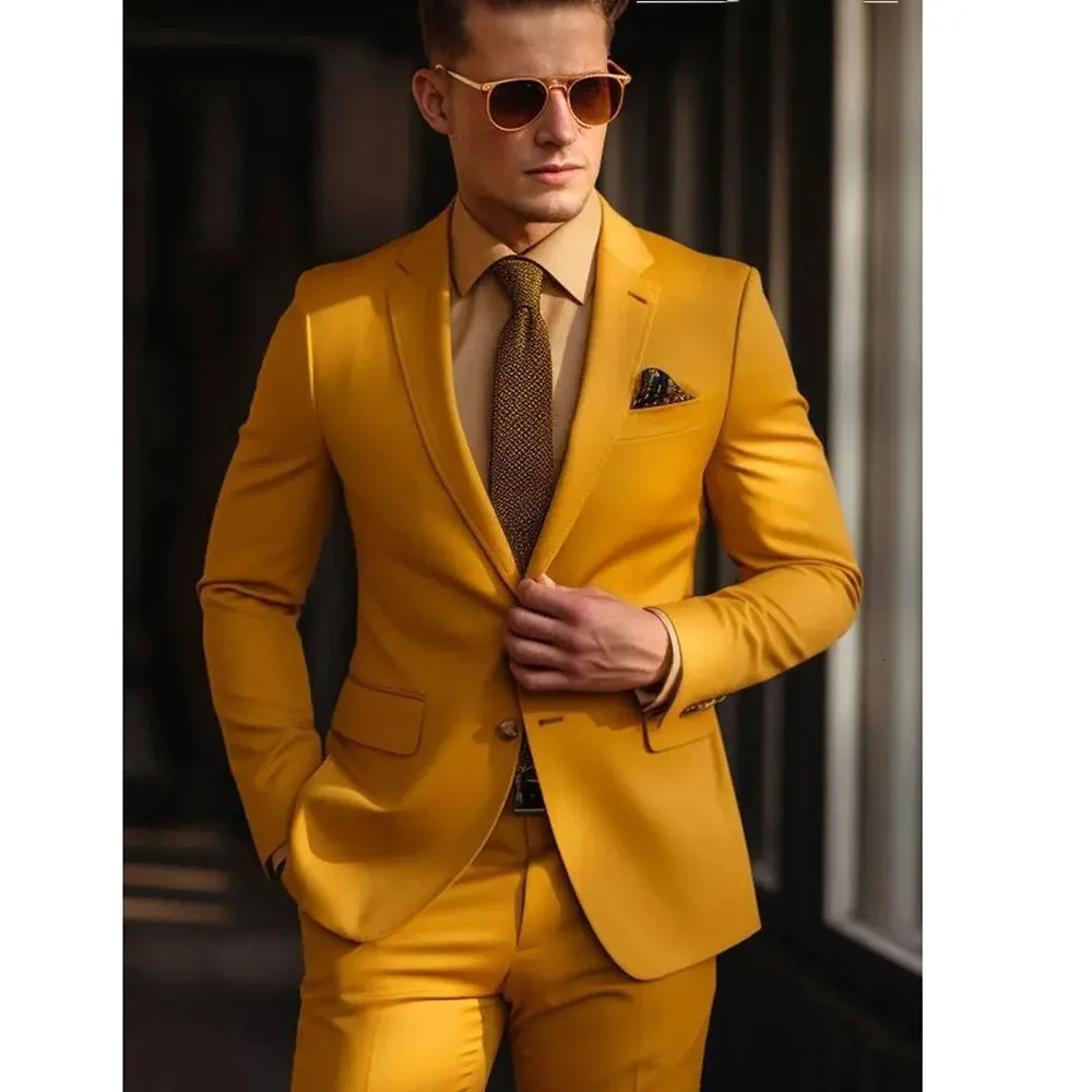 Mejor Precio En A Granel Veste De Costume Jaune Hommes, Costume