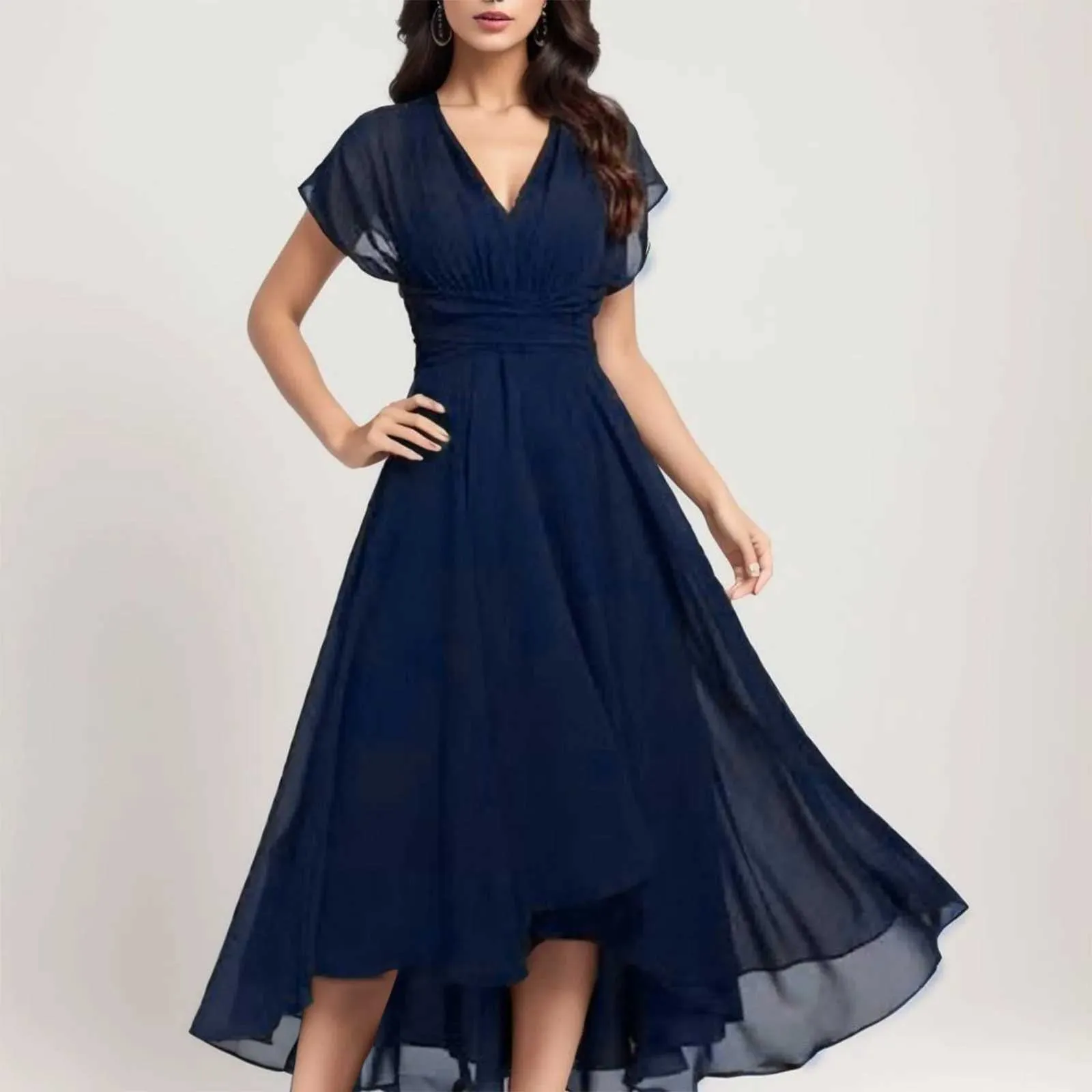 60s elegant dress Tea Length Red 60s Party Dresses Simple Prom Dress with Pockets SD1167 –  Viniodress main image 0