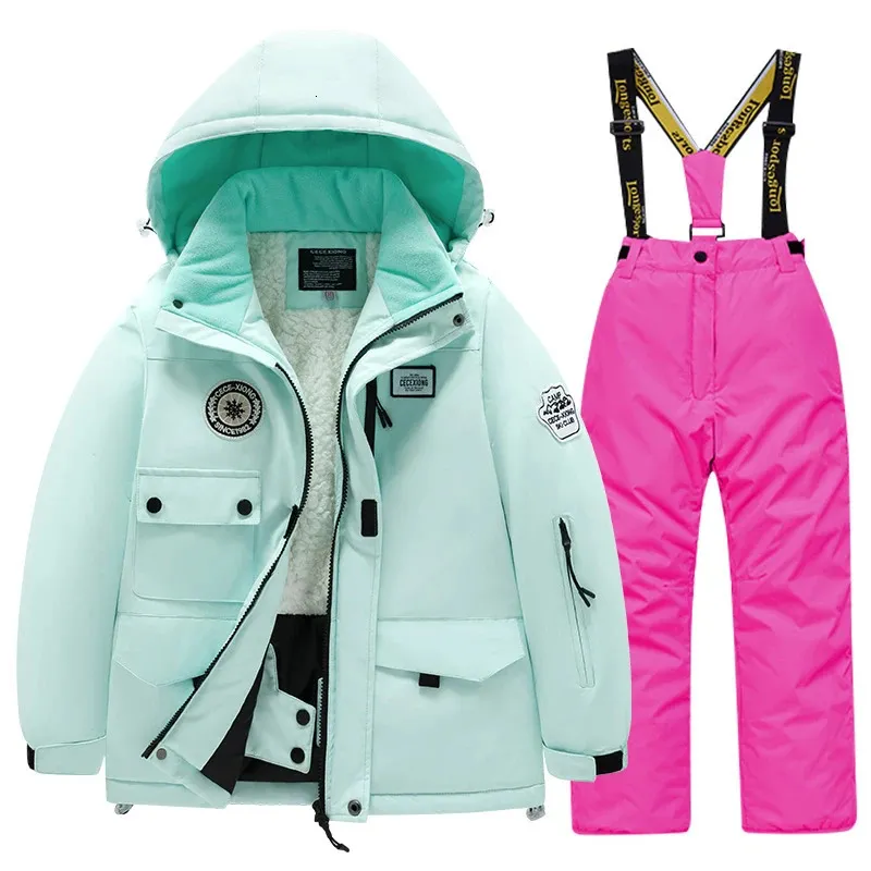 Combinaison de Neige Enfant Fille Barboteuses à Capuche