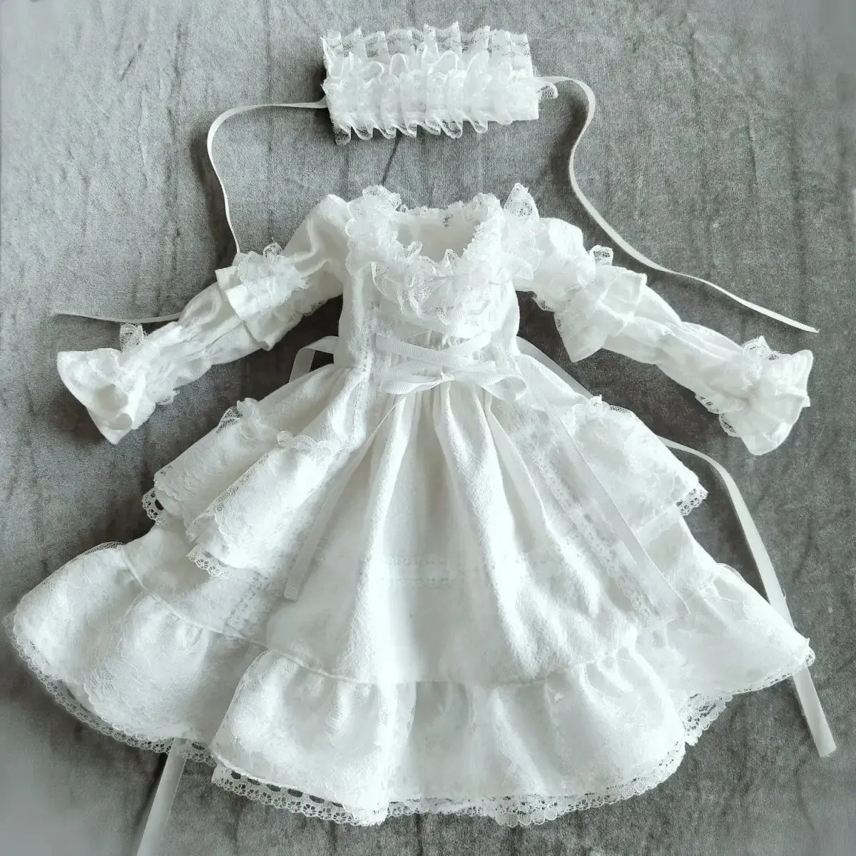 1/6 Scale White Classical Doll Dress - For 11.5" Dolls, Handmade Party Gown  Outfit
