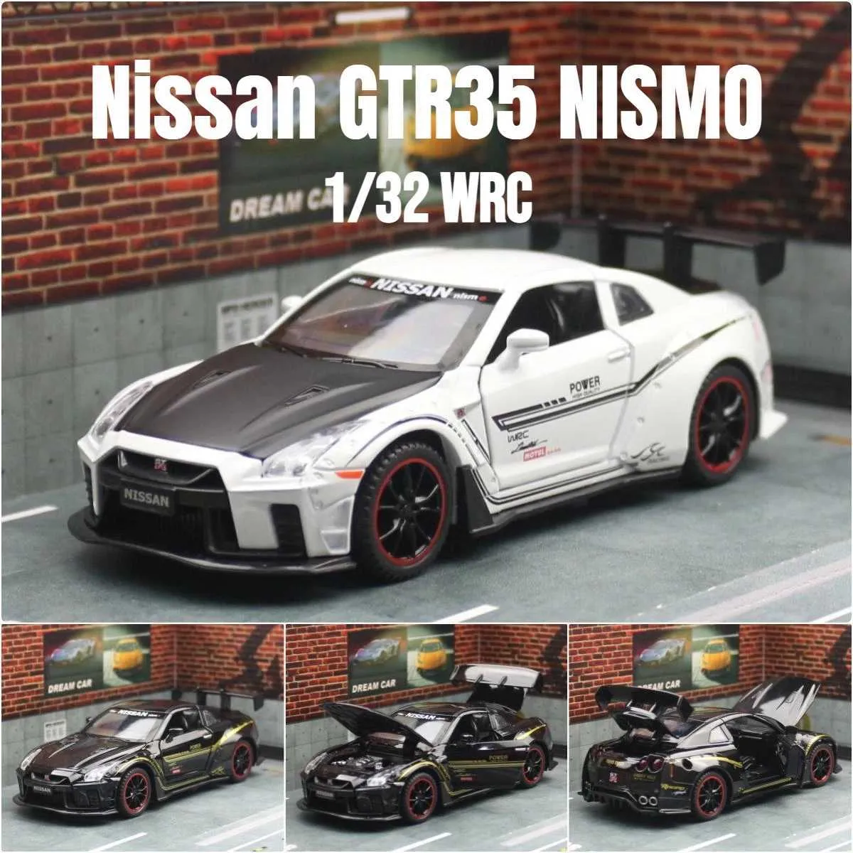 Miniature Nissan GT-R (R35) 2017 – Échelle 1/32 – Environ 12 Cm – Modèle Métallique Sous Licence – Blanc