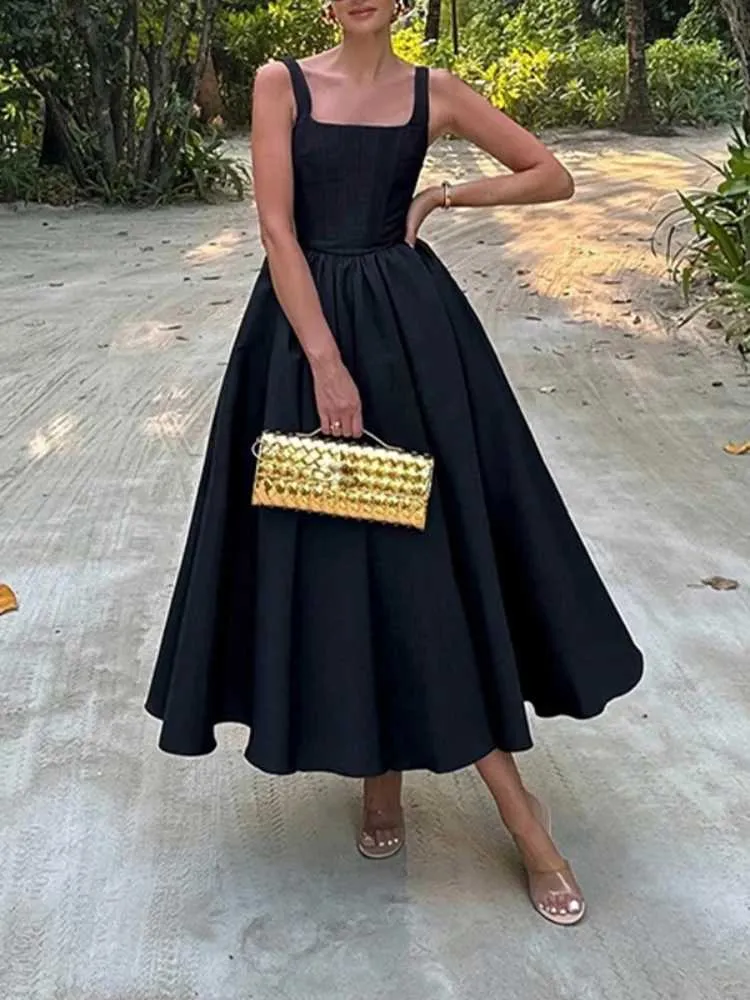 QWEEK 2024 Fashion Black Spaghetti Strap Slip Long... From Tomato_lele,  $70.97 | DHgate.Com