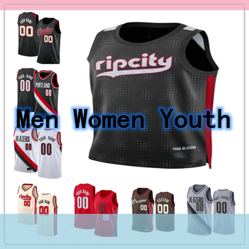 Blazers Jersey Jerami Grant Anfernee Simons Scoot Henderson Deni Avdija  Toumani Camara Deandre Ayton Shaedon Sharpe Rayan Rupert Dalano Banton