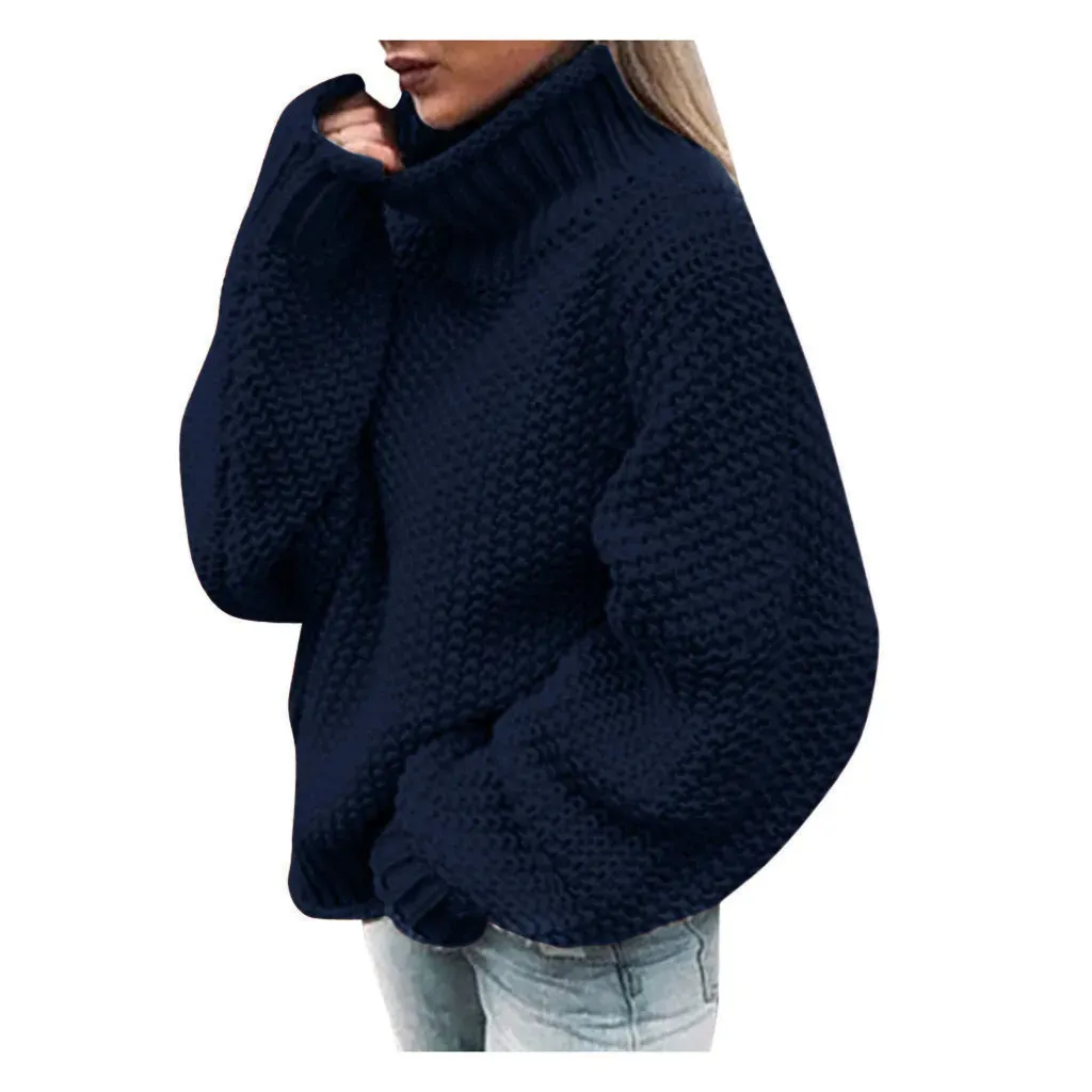 SALENT Women's Oversized Chunky Knit Sweater - Batwing Sleeve Pullover With V-Neck | Cozy Fall & Winter Tunic Top - View #2