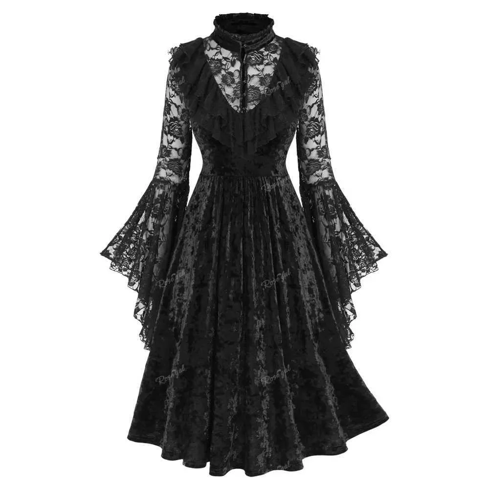 green emerald velvet dress L I V D Plus Size Aleyna Flare Dress - Black