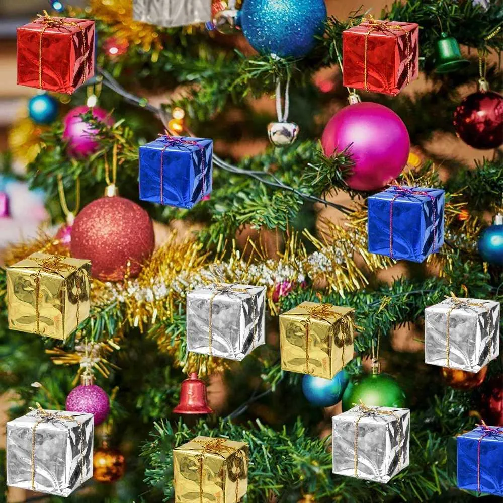 Christmas Present Boxes: Miniature Gift Boxes Shiny Foil Wrapped Xmas Tree  Ornaments, Decorative Hanging Pendants For Holiday Parties From Taiho_shop,  $8.61 | DHgate.Com, image size:1000x1000