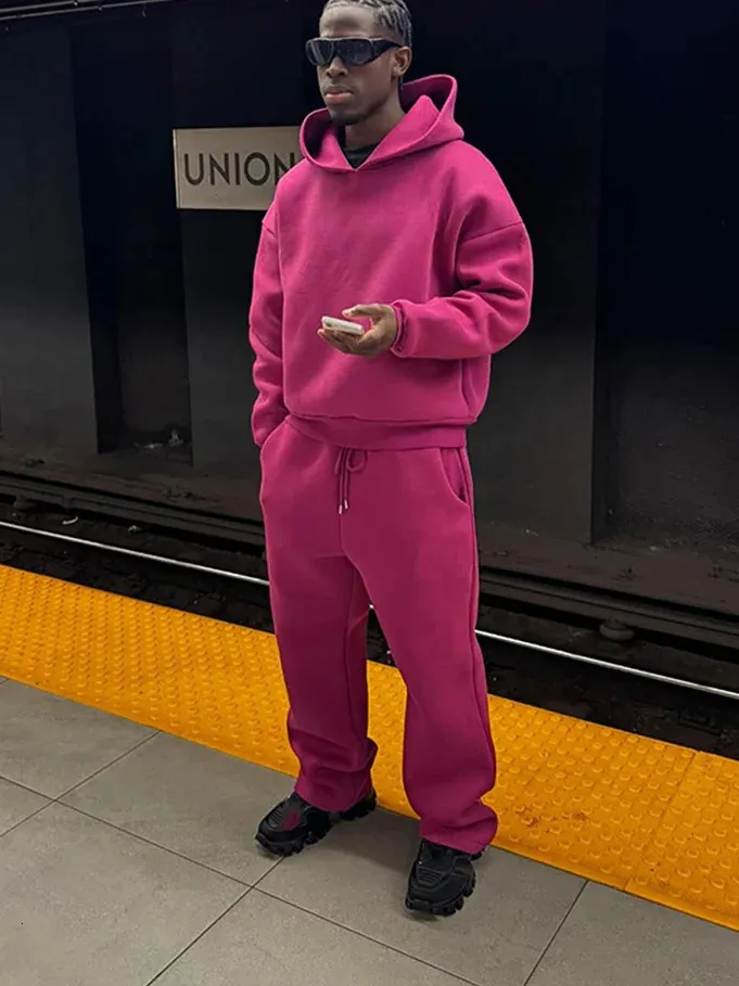トップス LLOUD HOODIE SWEATPANTS setup XXL Hoodie And Sweatpants Set Casual Mens Solid Color From Ren02