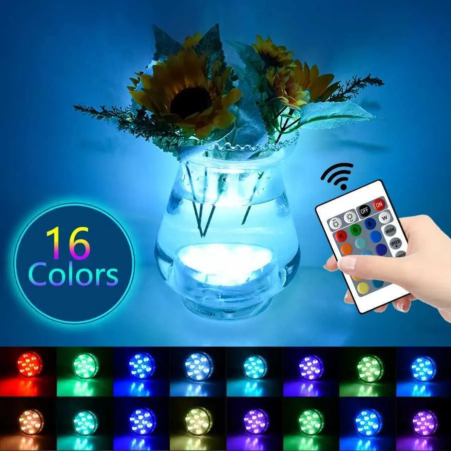 RGB Submersible LED Pond Lights - Waterproof Color Changing Tea Lights ...