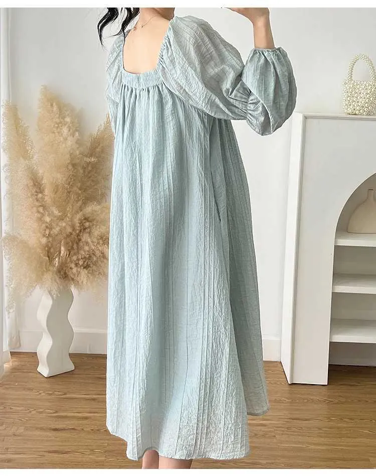 Plus Size Blue Chiffon Maternity Dress for Pregnant Women with Long Sleeves  and Square Neckline from Dhgate Maternity Dresses