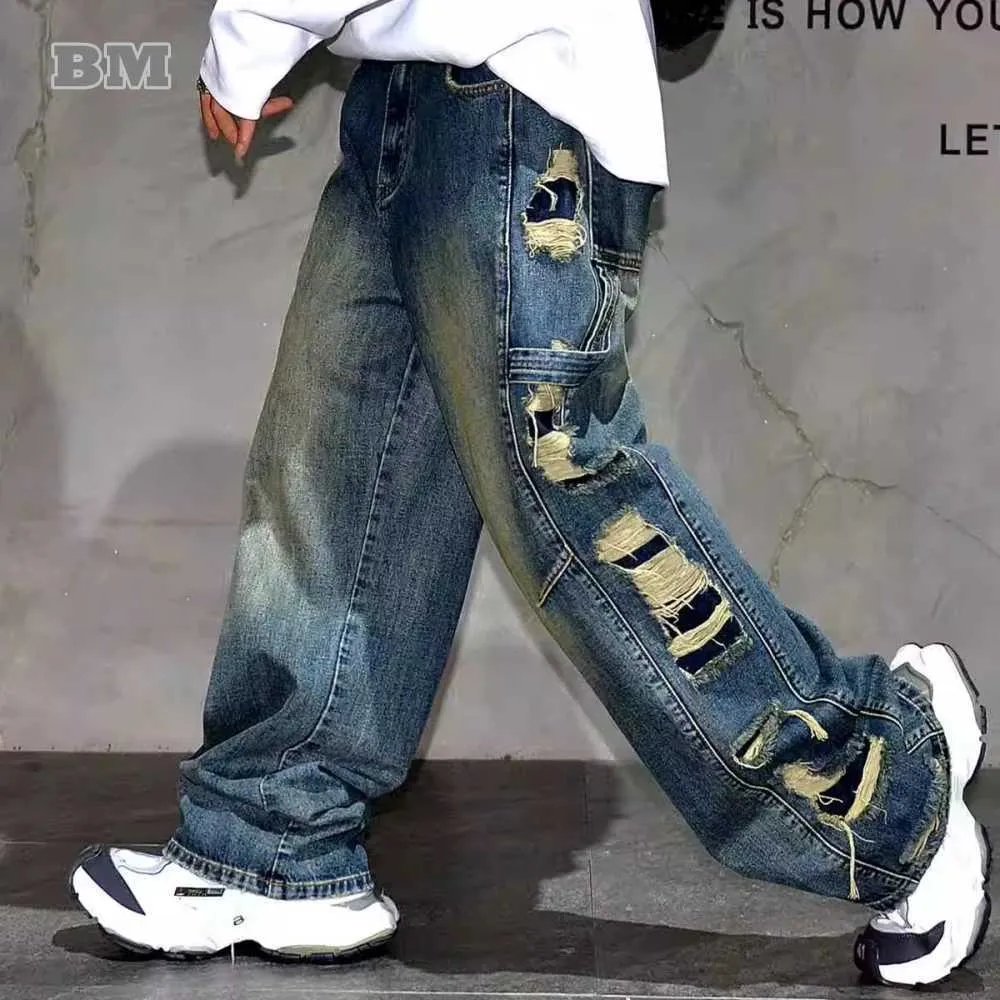Jeans Larghi Y2K Per Uomo – Gamba Larga, Vestibilità Rilassata, In Denim Morbido, Stile Hip Hop E Streetwear, Per Skate