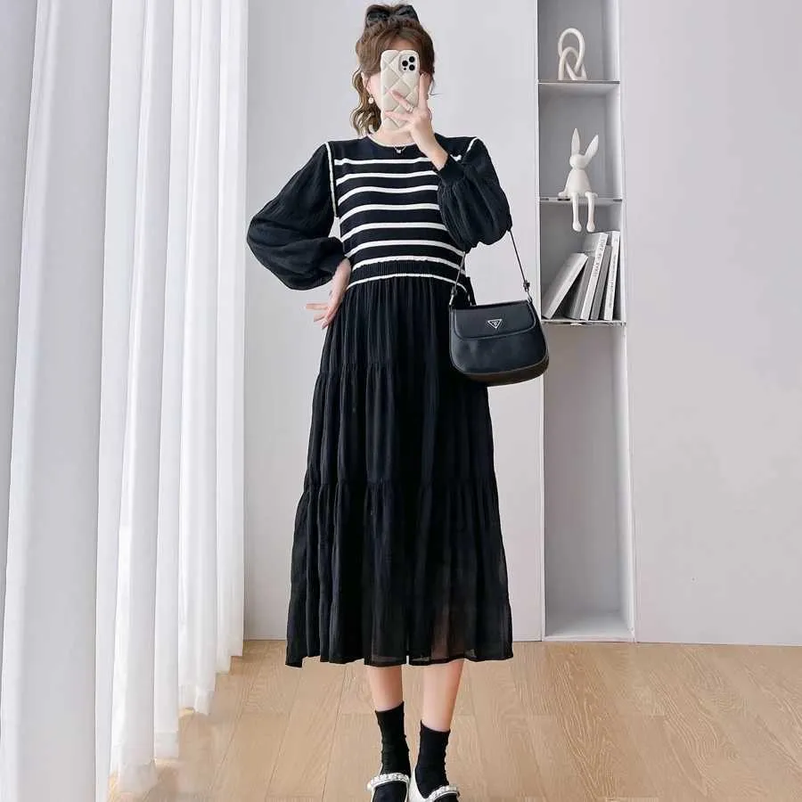 Autumn maternity dress block color striped patchwork long lantern sleeve pleated maternity dress from Dhgate Maternity Dresses - price 31.29 Autumn maternity dress block color striped patchwork long lantern sleeve pleated maternity dress from Dhgate Maternity Dresses - price 31.29